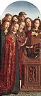 Jan Van Eyck Famous Paintings - The Ghent Altarpiece Singing Angels